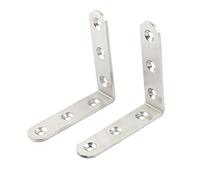 Sourcingmap Stainless Steel Corner Brace Joint Angle Bracket Support 80x80mm 2pcs
