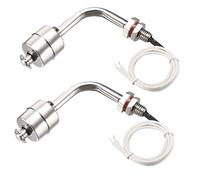 Sourcingmap Stainless Steel Float Switch for Water Pump Tank Swim Pool Garden Pond Liquid Water Level Sensor M11 78mm Length 2Pcs