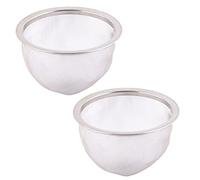 Sourcingmap Stainless Steel Round Mesh Reusable Tea Leaf Spice Teapot Filter Strainer 80mm Dia 2pcs