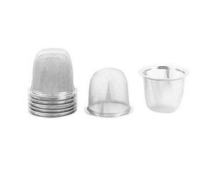 Sourcingmap Stainless Steel Tea Leaf Spice Round Wire Mesh Teapot Filter Strainer 60mm Dia 50mm Depth 8pcs