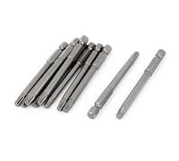Sourcingmap T25 1/4" Hex Shank 75mm Long Magnetic Torx Screwdriver Bits Gray 10pcs