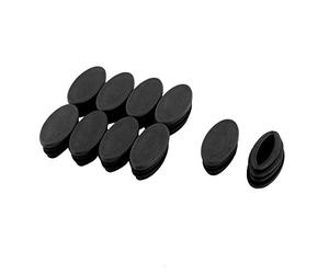 Sourcingmap Table Chair Leg Plastic Oval Pipe Tube Insert Cap 20 x 39mm 10 Pcs Black