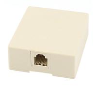 Sourcingmap Telephone Jack Wall Mount, Phone Jack Surface Mount Wall Plate RJ11 6P4C 4 Pin Telephone Modular Single Port Telephone Junction Box for 2 Line House Phone, Answering Machine, Fax