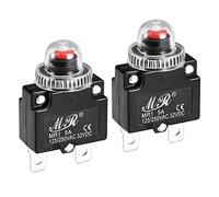 Sourcingmap Thermal Circuit Breakers 5A 125/250V AC 32V DC Push Button Reset Overload Protector Switch with Waterproof Cap 2 Pcs
