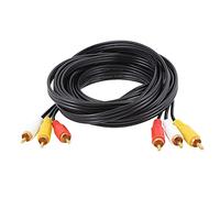 Sourcingmap Triple RCA Phono Male to Male Audio Video AV TV Cable Black 4.5M