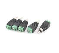 Sourcingmap UTP Cat5 Cat6 Cable to AV Phono RCA Male Jack Adapter for CCTV 5pcs