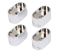 Sourcingmap Wardrobe Closet 33x19x17mm Oval Shaped Rod Rail End Flange Supports Holder 4pcs