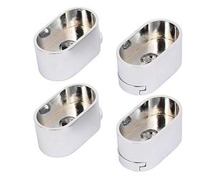 Sourcingmap Wardrobe Closet 33x19x17mm Oval Shaped Rod Rail End Flange Supports Holder 4pcs