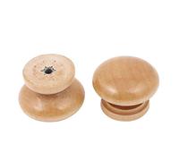 Sourcingmap Wardrobe Drawer 34mm x 25.5mm Single Hole Wooden Round Pull Knob Grasp Khaki for Dresser Drawer Wardrobe 2pcs