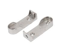 sourcingmap Wardrobe Metal Nickel Plated Closet Rod Flange Holder Bracket Silver Tone 2pcs