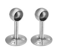 Sourcingmap Wardrobe Pipe Bracket, 19mm Dia, 65mm Height, Ceiling Mounted Rail Rod Support Sockets 2pcs