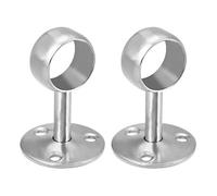 Sourcingmap Wardrobe Pipe Bracket, 25mm Dia, 65mm Height, Wall Mounted Rail Rod Support Socket 2pcs