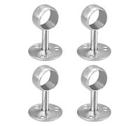 Sourcingmap Wardrobe Pipe Bracket, 25mm Dia, 65mm Height, Wall Mounted Rail Rod Support Socket 4pcs