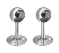 Sourcingmap Wardrobe Pipe Bracket, 32mm Dia, 95mm Height, Wall Mounting Rail Rod Support Socket 2pcs