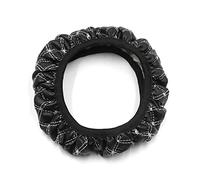 sourcingmap White Black Faux Leather Elastic Car Auto Steering Wheel Cover