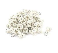 Sourcingmap White Plastic Curtain Track Rail Rollers 10mm Diameter Wheel 40 Pcs