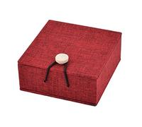 Sourcingmap Wooden Birthday Bracelet Jewelry Gift Display Holder Box 10.5 x 10cm Burgundy