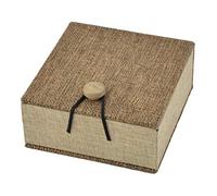Sourcingmap Wooden Birthday Bracelet Jewelry Gift Display Holder Box 10.5 x 10cm Coffee Color