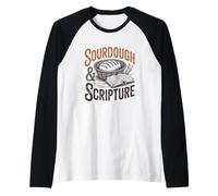 Sourdough and Scripture Christian Bread Baker Bible Study Raglan Baseball Tee