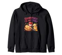 Sourdough Is My Jam Funny Baking for Women Bakers Moms Zip Hoodie