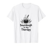 Sourdough is My Therapy Baking Hobbyist Value Graphic T-Shirt, Men, White, L