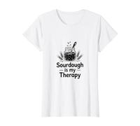 Sourdough is My Therapy Baking Hobbyist Value Graphic T-Shirt, Women, White, L