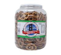Sourdough Pretzels San Francisco, 1.47kg Crunchy Snack Jar Sharing Tub & Card - Bold Flavour Pretzel Low Calorie Crisps Savoury Snacks For Movie Night, Office, Lunches & Dip, No Artificial Flavours