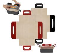 Sourdough Silicone Bread Sling, 2 PCS Food-Grade Loaf Pan Liners Baking Mats with Long Handles, Reusable Silicone Sourdough Baking Supplies, Non-Stick, Dough Transfer, Easy to Clean(Black+Red)