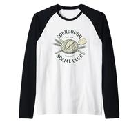 Sourdough Social Club Bakery Wild Yeast Funny Baking Design Raglan Baseball Tee