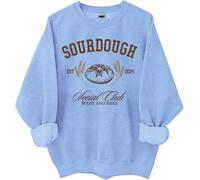 Sourdough Social Club Sweatshirt Wake And Bake Sweatshirt, Sourdough Social Club Shirt (Sky Blue,XL)