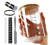 Sourdough Starter Jar, 900ML/30 Oz Sourdough Starter Kit with Scraper, Thermometer Strip, Marker and Lables, Reusable Glass Sourdough Bread Baking Supplies, Fermenters