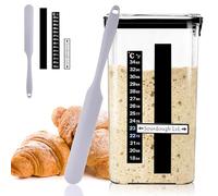 Sourdough Starter Jar Kit, 45 Oz DIY Sourdough Starter Jar with Magnetic Strip, Thermometer, Fruit magnet, Jar cleaning brushes - Reusable Sourdough Jar Kit, Use for Home Bakery & Dry Food Storage