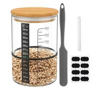 Sourdough Starter Jar Kit Glass - Sourdough Starter Container With Silicone Scraper Cloth Covers Thermometer - Reusable Sourdough Starter Jar For Bread Fermentation