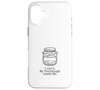 Sourdough Starter Jar Line Art Fermentation Case for iPhone 16 Plus