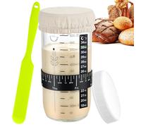 Sourdough Starter Kit - 750ml Wide Mouth Glass Jar With Airtight Plastic Lids for Bread Making, Home Baking Supplies