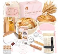sourdough starter kit, sourdough baking supplies, sourdough starter kits, pink sourdough kit, baking gifts for women, bread basket, kit