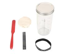 Sourdough Starter Kit, Sourdough Starter Jar with Date Marked Feeding Band Thermometer Cloth Cover Reusable Bread Baking Supplies