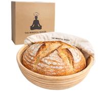 Sourdough Starter Kit with Banneton Basket - Complete Bread Making Set for Beginners | Includes Starter Jar, Tools, Recipe Book & Free 1:1 Support from The Mindful Baker
