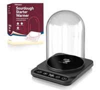 Sourdough Starter Warmer Kit Gift Set - Precise 1°F Warmer with Glass Dome, Auto On/Off, 12H Timer, Consistent 70-100°F Heat for Perfect Fermentation, Ideal Gift for Home Bakers GiftSet-BLK