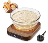 Sourdough Starter Warmer Mat - 24H Timer - Precise 1°C Thermostat Control (21-38°C) - Smart Memory Warming On/Off - Fits Jars Up to 40oz - Perfect for Home Baking