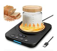Sourdough Starter Warmer Mat - 24H Timer - Precise 1°C Thermostat Control (21-43°C) - Smart Memory Warming On/Off - Fits Jars Up to 40oz - Perfect for Home Baking