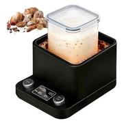 Sourdough Starter Warmer, Water Bath Fermenter with 360° Even Heating, Yoghurt & Dough Warmer, Adjustable 21-40°C Temperature, 0-198 Hour Timer for Beer and Dough, Black