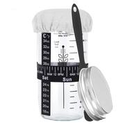 Sourdough Starters Kit - 24-Oz Sourdough Glass Round Jar Set | 730ml Sour Dough Jar with Date Marked Feeding Bands | Sourdough Baking Container Jar Kit | Bread Making Supplies for Sour Dough Bread