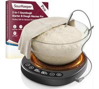 SourKeeper Larger Sourdough Starter Warmer Pro - 2026 Upgrade Larger Heating Plate, Dough Temp Probe, 1°F Control (70-110°F), 24H Timer, Real-Time Monitoring, for Beginner Bakers Black