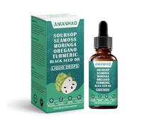 Soursop Bitters Fruit Liquid Drops 10 in 1 with Sea Moss, Moringa, Turmeric, Black Seed Oil, Oregano, Ashwagandha | Herbal Extracts for Overall Health-Enhancing | Vegan, Non-GMO | 60ml