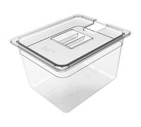Sous Vide Container, Transparent Immersion Cooker Box with Airtight Lid, Heat-Resistant Water Tank for Apartment Kitchen Food Truck RV Restaurant Home Cooking Equipment Storage, 32x17.3x19.5cm