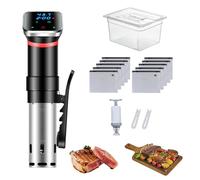 Sous Vide Cooker Immersion Circulator, 1100W Precision Stainless Steel Machine with Extractor Pump, Sealed Bag, Clip, LED Display for Cooking, Parties, Holiday Events