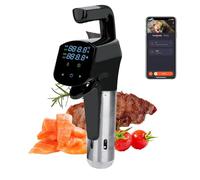 Sous Vide Cooker Machine, 1100W Thermal Immersion Circulator with App & LED Panel Control, Temp & Time Adjustable, Low Temp Slow Cooking, Electric Sous Vide Kit for Meat Vegetables(Black)