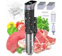 Sous Vide Machine, 1200W Precision Cooker Immersion Circulator with 12L Water Tank, Folding Rack, Extractor Pump, Sealed Bag and Clip for Cooking