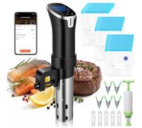 Sous Vide Machine WiFi Sous Vide Cooker Set 1100W Cooking Machine Ultra Quiet LED Precision Immersion Circulator Temperature(25℃~92.5℃) & Timer Control IPX7 Waterproof